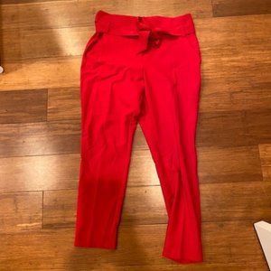 NY&C Red Dress Pants with Waist Tye